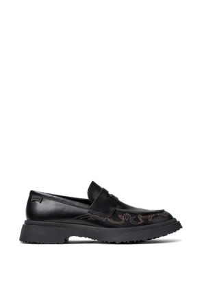 Camper Walden embroidered leather loafers - Black