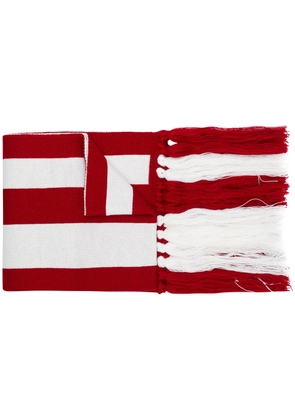 GCDS logo stripe scarf - Red