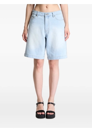 karl kani stone-washed denim shorts - Blue