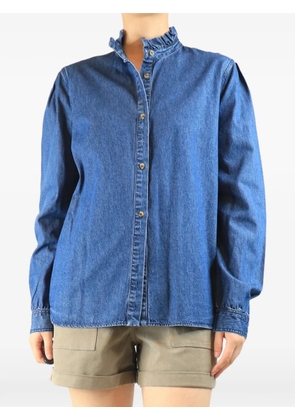 Mondo Mondo ruffle-collar puff-sleeve shirt - Blue
