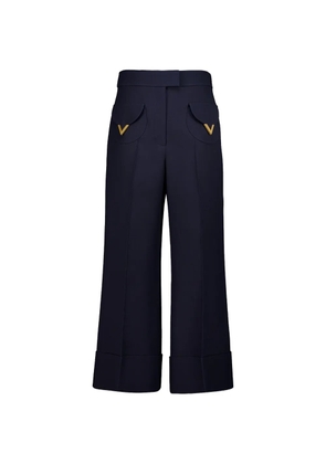 Valentino Garavani VLogo signature turn-up cuff trousers - Blue