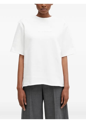 MM6 Maison Margiela logo-patch raw-edge T-shirt - White