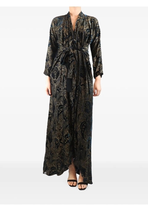 Etro Pre-Owned paisley-print velour maxi dress - Black