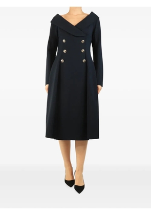 Dorothee Schumacher off-shoulder button-front midi dress - Blue
