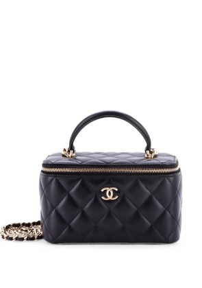 CHANEL Pre-Owned Classic Top Handle Vanity Case with Chain Quilted Lambskin Small crossbody bag - Black