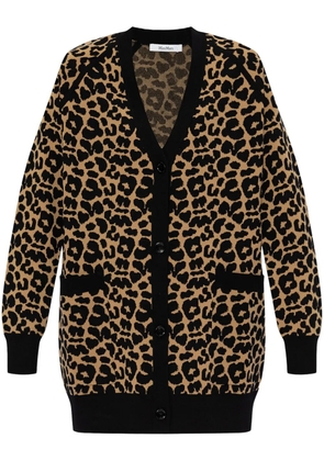 Max Mara Tenore leopard-intarsia cardigan - Brown