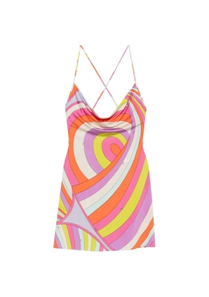 PUCCI Iride-print cowl-neck mini dress - Pink