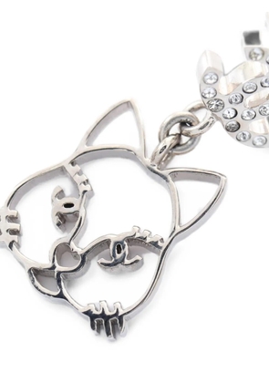 CHANEL Pre-Owned 1986-1988 Coco Mark cat earrings - Silver