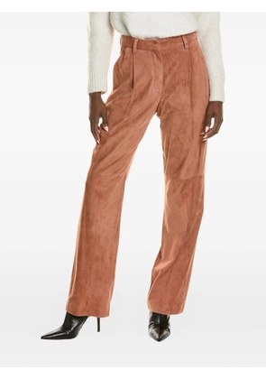 Brunello Cucinelli suede pleated trousers - Brown