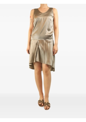 Brunello Cucinelli Vintage drop-waist sleeveless midi dress - Neutrals