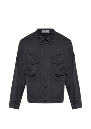 Stone Island logo-patch button-up jacket - Grey