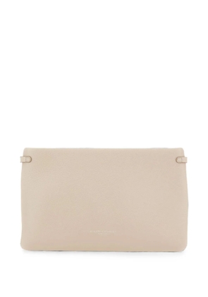 GIANNI CHIARINI Hermy hammered-texture clutch bag - Neutrals