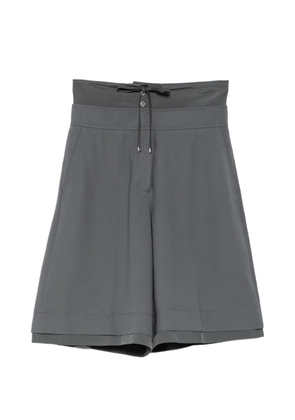 System layered-waist drawstring shorts - Grey