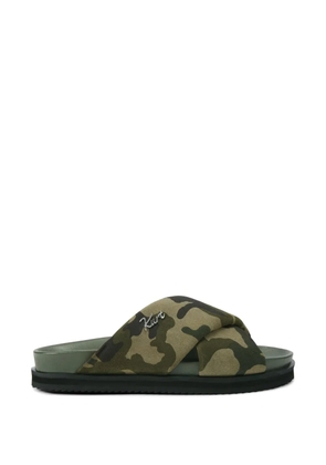Kurt Geiger London Baron camouflage crossed straps sandals - Green