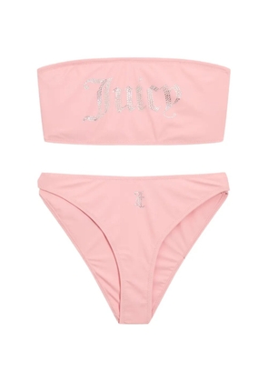 Juicy Couture diamanté-logo bandeau bikini - Pink