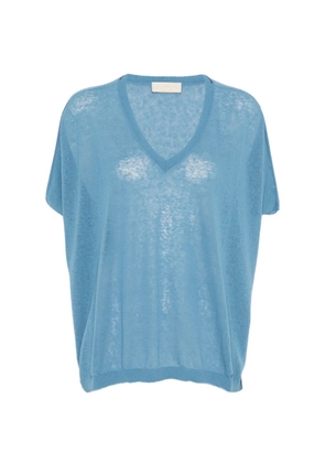 MOMONÌ V-neck fine-knit sweater - Blue