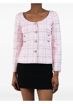 Alessandra Rich button-up bouclé top - Pink