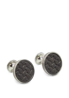 Montblanc Monograin leather-inlay cufflinks - Silver