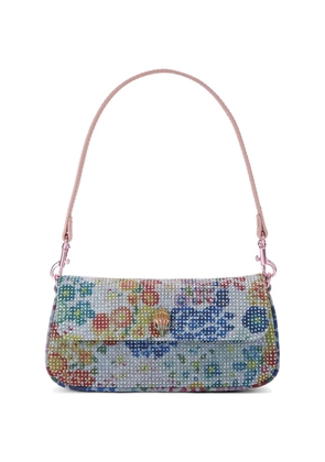 Kurt Geiger London crystal-embellished floral-print shoulder bag - Blue
