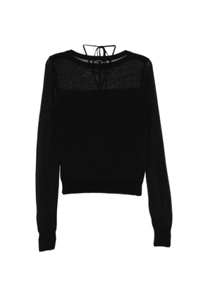 System contrast-panel knitted top - Black