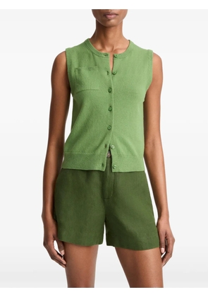 Vince sleeveless chest-pocket cardigan - Green