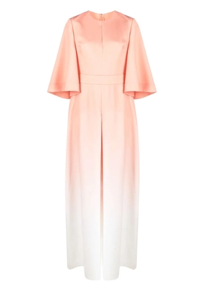 Elie Saab gradient-effect silk jumpsuit - Orange