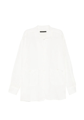 Klasica patch-pocket long-sleeve shirt - White