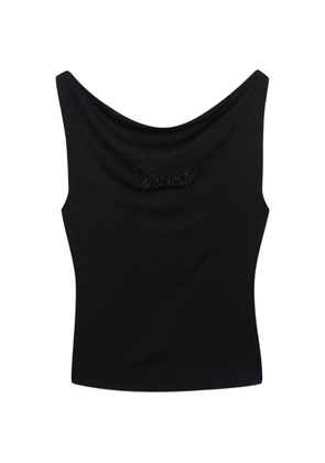 Juicy Couture diamanté-logo draped top - Black