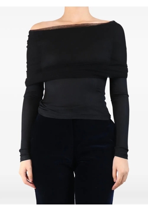 Christopher Esber off-the-shoulder mesh top - Blue