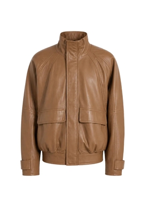 Nº21 leather high-neck jacket - Brown