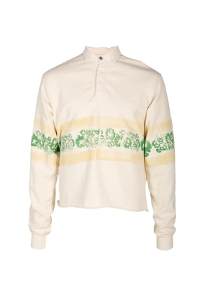 MONOSTEREO hibiscus-print polo shirt - Neutrals