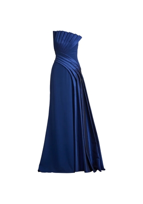 Tadashi Shoji pleated strapless maxi dress - Blue