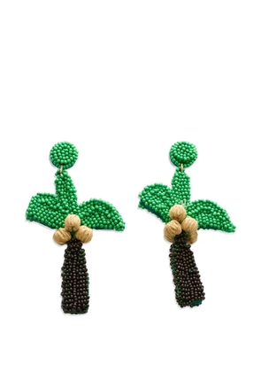 Simon Miller bead-embellished palm-tree earrings - Green
