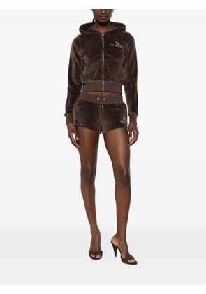 Sporty & Rich x Juicy Couture rhinestone-embellished zip-up hoodie - Brown