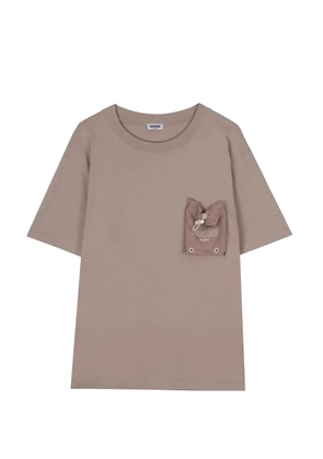 Moschino drawstring-pocket T-shirt - Brown