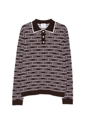 Casablanca logo-jacquard long-sleeve polo shirt - Brown