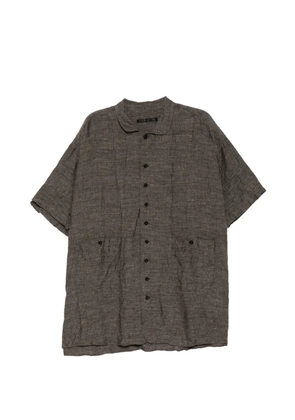 Klasica short-sleeve linen shirt - Brown