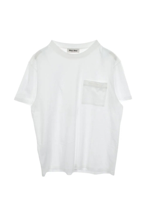 Miu Miu Pre-Owned 2010s logo-embroidered T-shirt - White