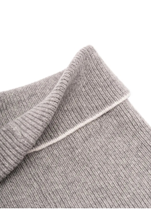 Brunello Cucinelli ribbed-knit embroidered snood - Grey
