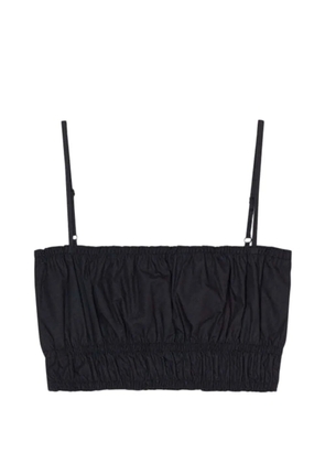Closed gathered-detail crop top - Black