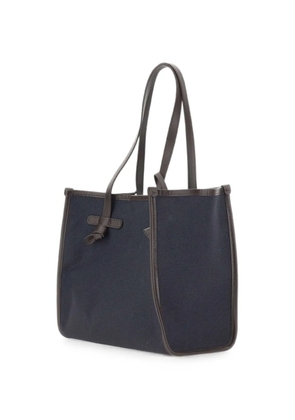 MARCELLA CLUB medium Marcella leather-trim shoulder bag - Blue