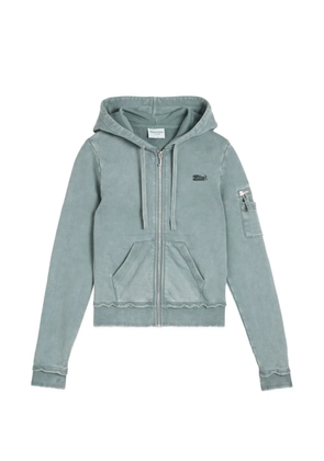 Juicy Couture washed-effect zip-up hoodie - Green