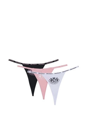Juicy Couture logo-print thongs (set of three) - Black
