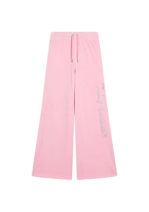 Juicy Couture Diamanté velour-texture track pants - Pink