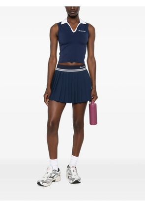 Sporty & Rich pleated logo-embroidered performance skirt - Blue