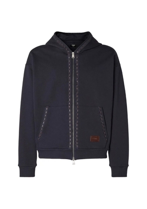 FENDI whipstitch-trim hoodie - Blue