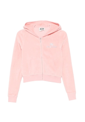Sporty & Rich x Juicy Couture rhinestone-embellished velour hoodie - Pink