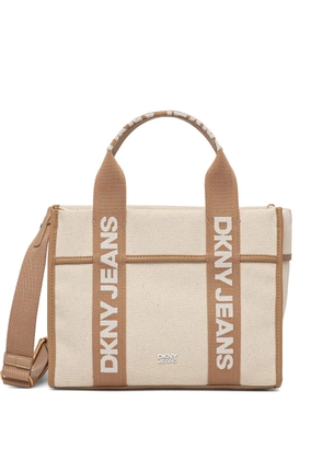 DKNY logo-print canvas tote bag - Neutrals