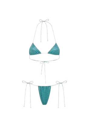 Oséree Lumiere glitter-effect bikini - Blue