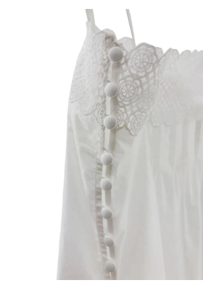 Saint Laurent lace-trim A-line mini dress - White